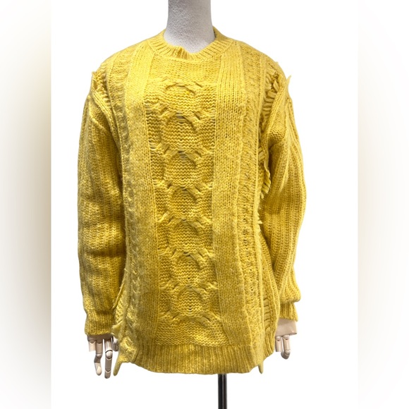 Stella McCartney yellow cable knit crewneck sweater - Picture 1 of 8